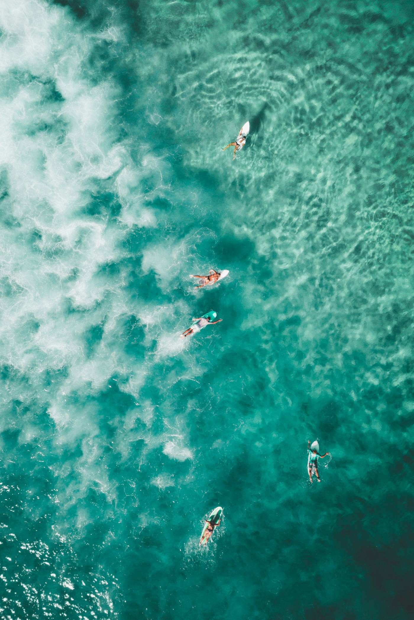 Surfers from above